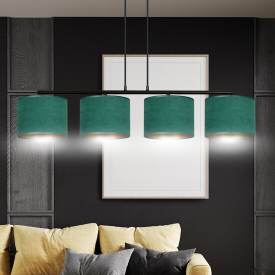 Emibig Emibig Fredensborg hermosa lámpara colgante ancha verde redonda 4x E27 - Ideal para crear un ambiente acogedor