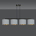 Emibig Emibig Bornholm hermosa lámpara colgante ancha gris redonda 4x E27 - Ideal para una iluminación elegante