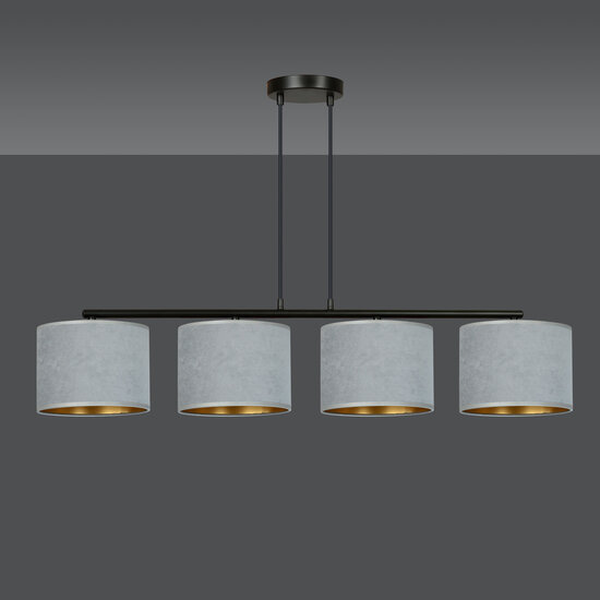 Emibig Emibig Bornholm belle large lampe suspendue grise ronde 4x E27 - Idéale pour un éclairage élégant