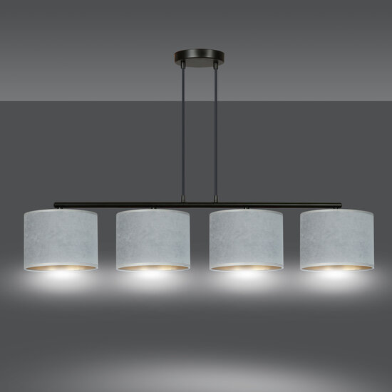 Emibig Emibig Bornholm hermosa lámpara colgante ancha gris redonda 4x E27 - Ideal para una iluminación elegante