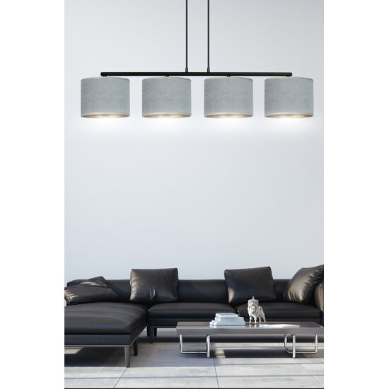 Emibig Emibig Bornholm belle large lampe suspendue grise ronde 4x E27 - Idéale pour un éclairage élégant