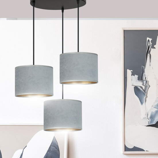 Emibig Emibig Bornholm lámpara colgante 3 lámparas gris pantallas redondas 3x E27 - Iluminación perfecta para cualquier espacio
