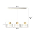 Emibig Emibig Lolland lampe suspendue blanche longue en bois naturel 3x E27 - Idéale pour les intérieurs modernes