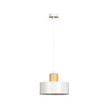 Emibig Emibig Lámpara colgante redonda blanca Lolland con color madera natural E27 - Iluminación artesanal para cualquier espacio