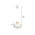 Emibig Emibig Lámpara colgante redonda blanca Lolland con color madera natural E27 - Iluminación artesanal para cualquier espacio