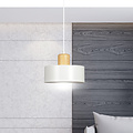Emibig Emibig Lolland white round hanging lamp with natural wood color E27 - Artisan lighting for any space