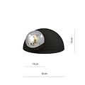 Emibig Emibig Rudersdal smoked glass and semi-circular wall lamp black E14 - Ideal for creating a cozy atmosphere