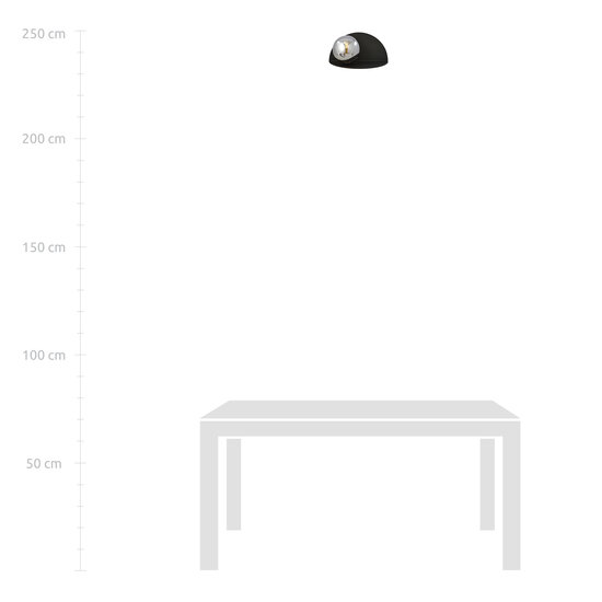 Emibig Emibig Rudersdal smoked glass and semi-circular wall lamp black E14 - Ideal for creating a cozy atmosphere