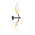 Emibig Emibig Applique Svendborg noir et blanc avec feuilles dorées tombantes 2x E14 - Créez une ambiance chaleureuse dans votre intérieur