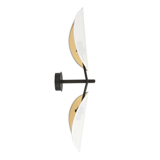 Emibig Emibig Svendborg wandlamp zwart en wit met goud vallende bladeren 2x E14 - Creëer een sfeervolle ambiance in uw interieur