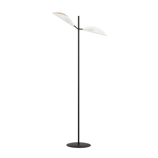 Emibig Emibig Lámpara de pie Svendborg negra con hojas caídas de metal blanco y dorado 2x E14 - Crea una atmósfera elegante en tu hogar