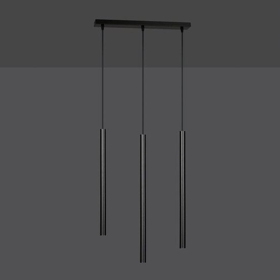 Emibig Emibig Gribskov 3x G9 lampe suspendue noire avec tubes longs 2cm de diamètre - Idéale pour les intérieurs modernes