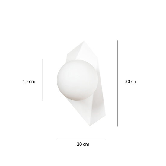 Emibig Emibig Assens witte wandlamp met wit glas bol E14 - Perfecte verlichting voor elke ruimte