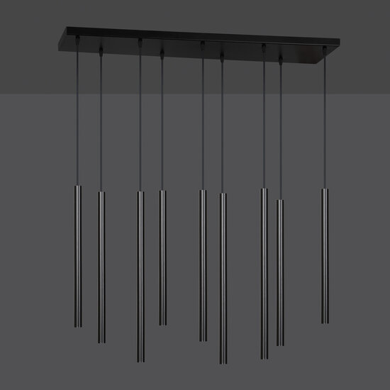 Emibig Emibig Gribskov black impressive hanging lamp with long tubes 2cm diameter 9x G9 - Ideal for modern interiors