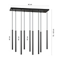 Emibig Emibig Gribskov black impressive hanging lamp with long tubes 2cm diameter 9x G9 - Ideal for modern interiors