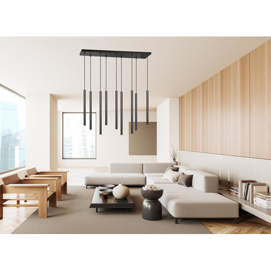 Emibig Emibig Gribskov black impressive hanging lamp with long tubes 2cm diameter 9x G9 - Ideal for modern interiors