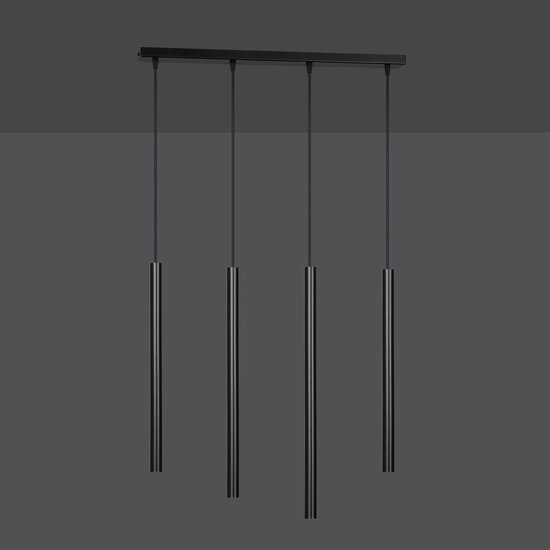 Emibig Emibig Gribskov lámpara colgante negra larga con tubos largos 2cm diámetro 4x G9 - Ideal para interiores modernos