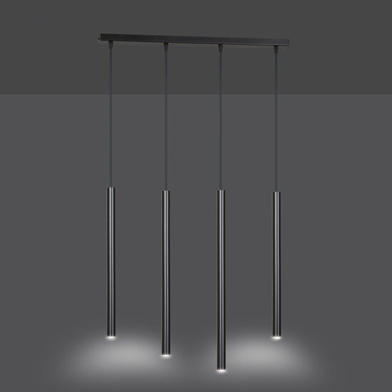 Emibig Emibig Gribskov long black pendant lamp with long tubes 2cm diameter 4x G9 - Ideal for modern interiors