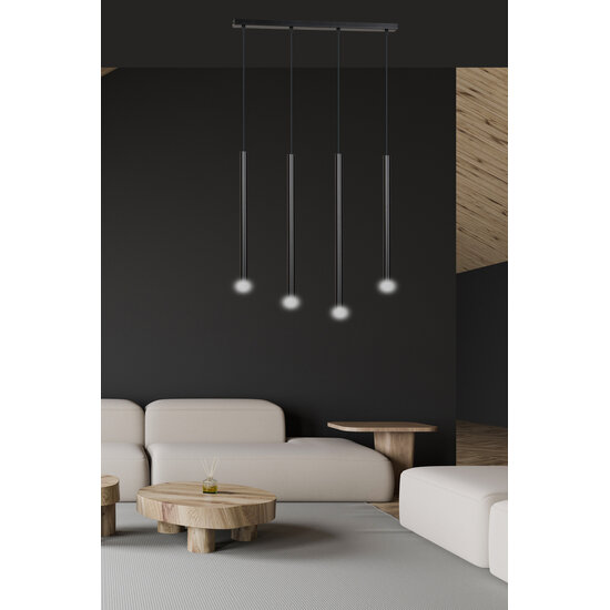 Emibig Emibig Gribskov lampe suspendue noire longue avec tubes longs 2cm diamètre 4x G9 - Idéale pour les intérieurs modernes