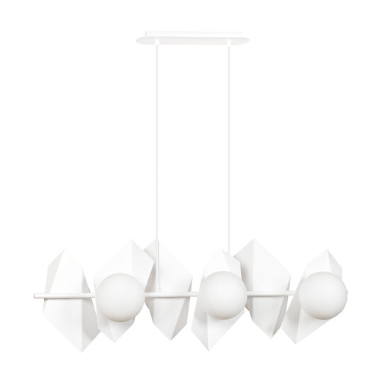Emibig Emibig Assens witte hanglamp met melkglas witte bollen 6x E14 - Perfect voor sfeervolle verlichting in elke ruimte