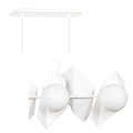 Emibig Emibig Lampe suspendue blanche Assens avec ampoules en verre dépoli 6x E14 - Idéale pour un éclairage élégant et chaleureux dans n'importe quelle pièce