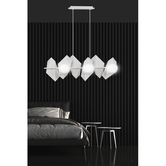 Emibig Emibig Lámpara colgante blanca Assens con bombillas de vidrio esmerilado 6x E14 - Ideal para una iluminación elegante y acogedora en cualquier habitación