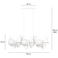 Emibig Emibig Lámpara colgante blanca Assens con bombillas de vidrio esmerilado 6x E14 - Ideal para una iluminación elegante y acogedora en cualquier habitación