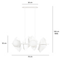 Emibig Emibig Lámpara colgante blanca Assens con 4 bombillas de vidrio esmerilado E14 - Iluminación ideal para cualquier espacio