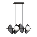 Emibig Emibig Lámpara colgante ancha negra Assens con 4 bombillas de vidrio esmerilado E14 - Iluminación ideal para cualquier espacio