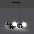 Emibig Emibig Schwarze breite Pendelleuchte Assens mit 4 Milchglasbirnen E14 - Ideales Licht für jeden Raum