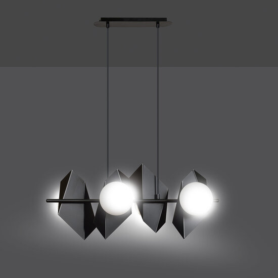 Emibig Emibig Assens black wide pendant lamp with 4 frosted glass bulbs E14 - Ideal lighting for any space