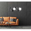 Emibig Emibig Assens zwarte brede pendellamp met 4 melkglas bollen E14 - Perfecte verlichting voor elke ruimte