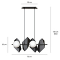 Emibig Emibig Assens zwarte brede pendellamp met 4 melkglas bollen E14 - Perfecte verlichting voor elke ruimte