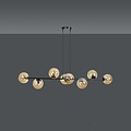Emibig Emibig Lejre elegante lámpara colgante negra con 8 bombillas de vidrio ámbar E14 - Ilumina tu espacio con estilo y calidez