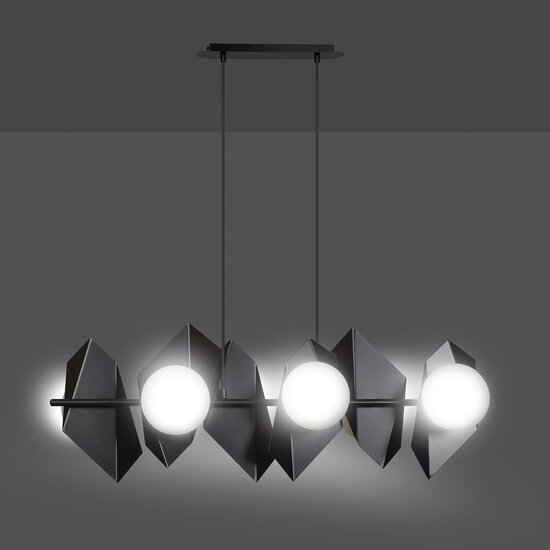 Emibig Emibig Assens hanging lamp black with 6 frosted glass bulbs 6x E14 - Stylish lighting for modern interiors