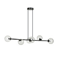 Emibig Emibig Herlev black 6 lamps E14 medium hanging lamp with 6 glass balls - Ideal for creating a warm atmosphere in any room