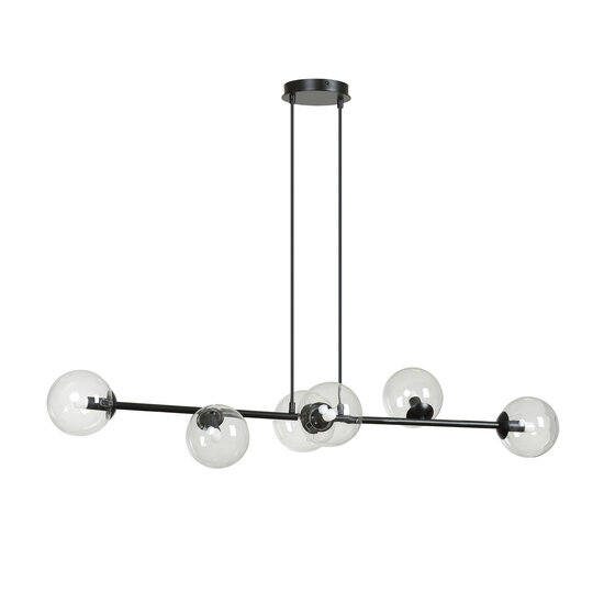 Emibig Emibig Herlev black 6 lamps E14 medium hanging lamp with 6 glass balls - Ideal for creating a warm atmosphere in any room