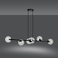 Emibig Emibig Herlev black 6 lamps E14 medium hanging lamp with 6 glass balls - Ideal for creating a warm atmosphere in any room