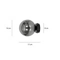 Emibig Emibig Lámpara de pared negra Stevns en vidrio ahumado 1x E14 - Ideal para crear un ambiente acogedor en tu hogar