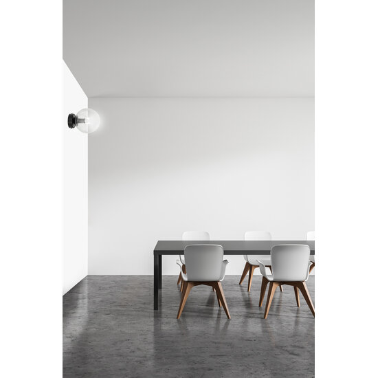 Emibig Emibig Stevns Kugelwandleuchte schwarz aus transparentem Glas 1x E14 - Ideal für eine gemütliche Atmosphäre