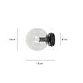 Emibig Emibig Stevns bol wandlamp zwart in doorzichtig glas 1x E14 - Perfect voor sfeervolle verlichting
