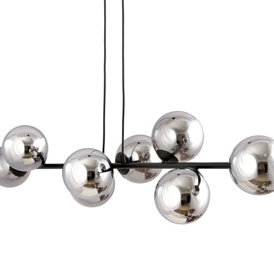 Emibig Emibig Herlev black long hanging lamp with 8 black smoked bulbs E14 - Ideal for creating a stylish ambiance in your home