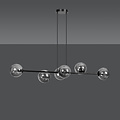 Emibig Emibig Herlev black medium hanging lamp with 6 black smoked bulbs E14 - Ideal lighting for modern interiors