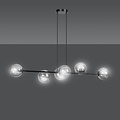 Emibig Emibig Herlev zwarte medium hanglamp met 6 zwart gerookte bollen E14 - Perfecte verlichting voor elke ruimte