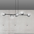Emibig Emibig Lampe suspendue noire moyenne Herlev avec 6 ampoules noires fumées E14 - Éclairage idéal pour les intérieurs modernes
