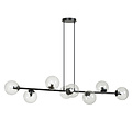 Emibig Emibig Herlev elegant black design hanging lamp with 8 transparent glass balls E14 - Ideal for creating a stylish ambiance in your home