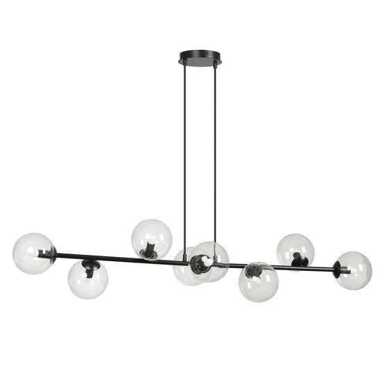 Emibig Emibig Herlev elegant black design hanging lamp with 8 transparent glass balls E14 - Ideal for creating a stylish ambiance in your home