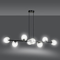 Emibig Emibig Herlev elegant black design hanging lamp with 8 transparent glass balls E14 - Ideal for creating a stylish ambiance in your home
