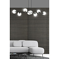 Emibig Emibig Elegante schwarze Design-Hängelampe Herlev mit 8 transparenten Glaskugeln E14 - Ideal für eine stilvolle Atmosphäre in Ihrem Zuhause