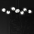 Emibig Emibig Elegante schwarze Design-Hängelampe Herlev mit 8 transparenten Glaskugeln E14 - Ideal für eine stilvolle Atmosphäre in Ihrem Zuhause